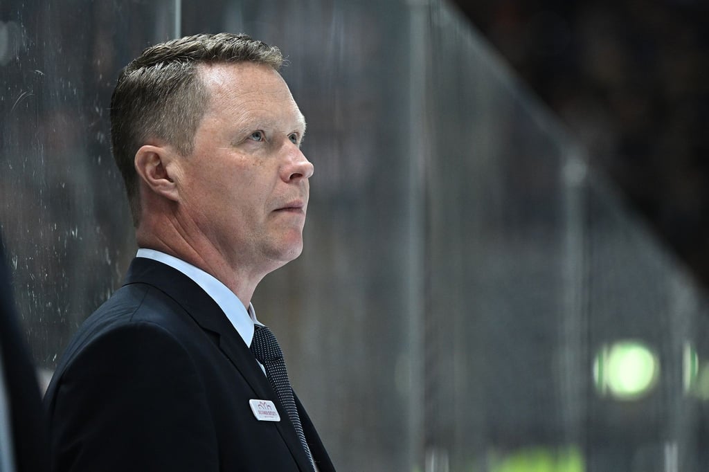Wolfsburgs Trainer Mike Stewart auf der Bank.