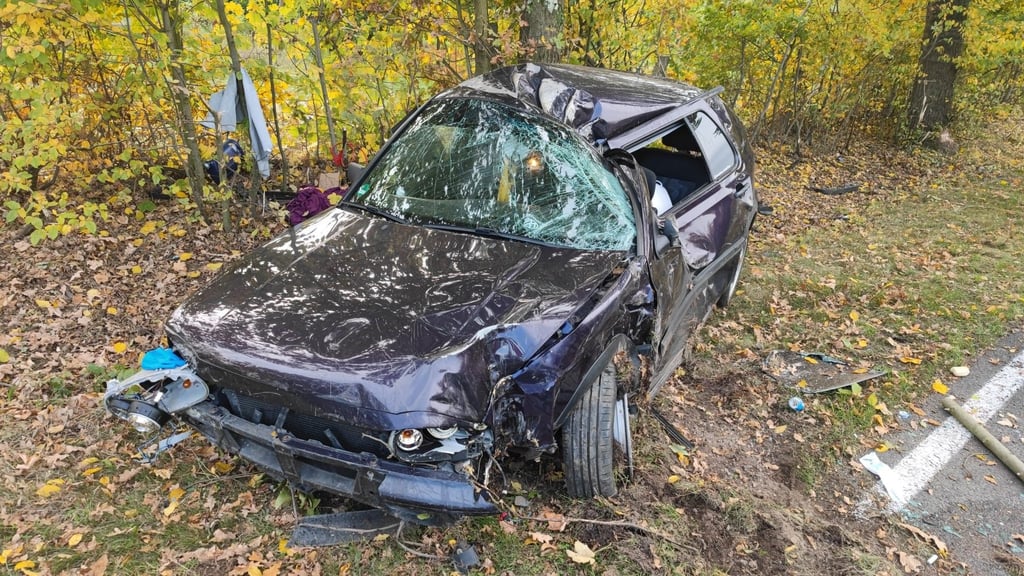 Das verunglückte Auto.