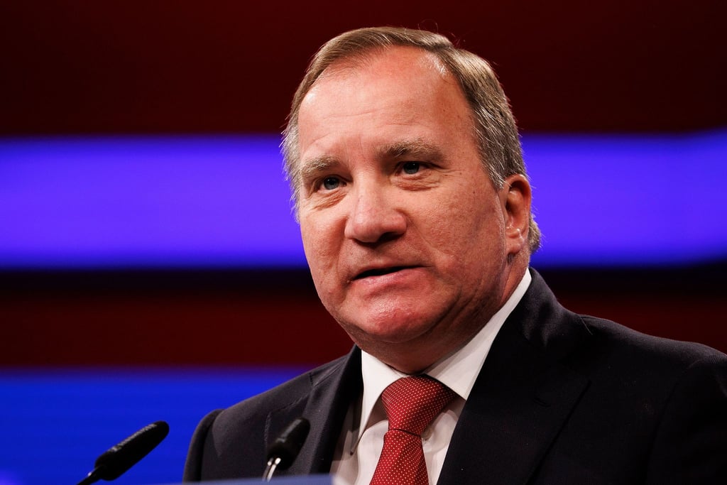 Stefan Löfven, Kandidat für die Präsidentschaft der Party of European Socialists (PES), spricht zu Beginn der zweitägigen Tagung der PES.