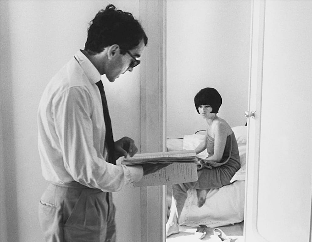 Jean-Luc Godard mit Brigitte Bardot während der Dreharbeiten zum Film „Die Verachtung“.