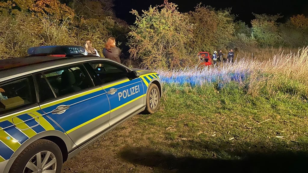 Das Ende einer Verfolgungsjagd bei Aschersleben.