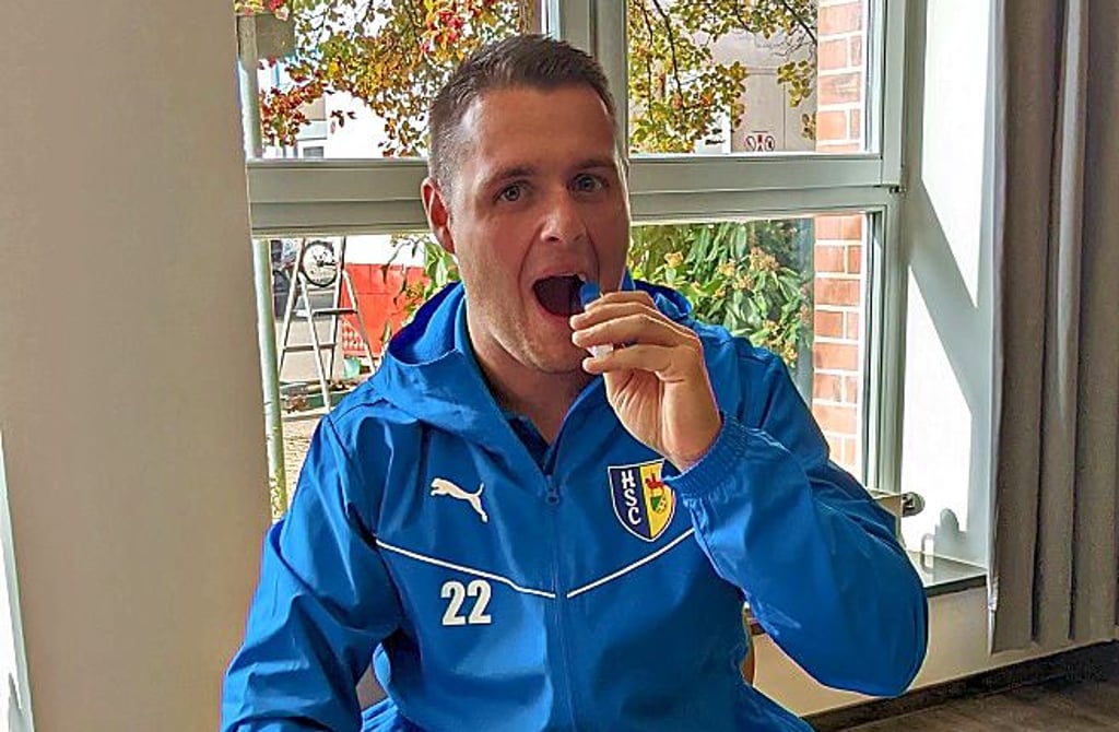 Philipp Krause von den ersten Herren des HSC ließ sich am Sonnabend typisieren.