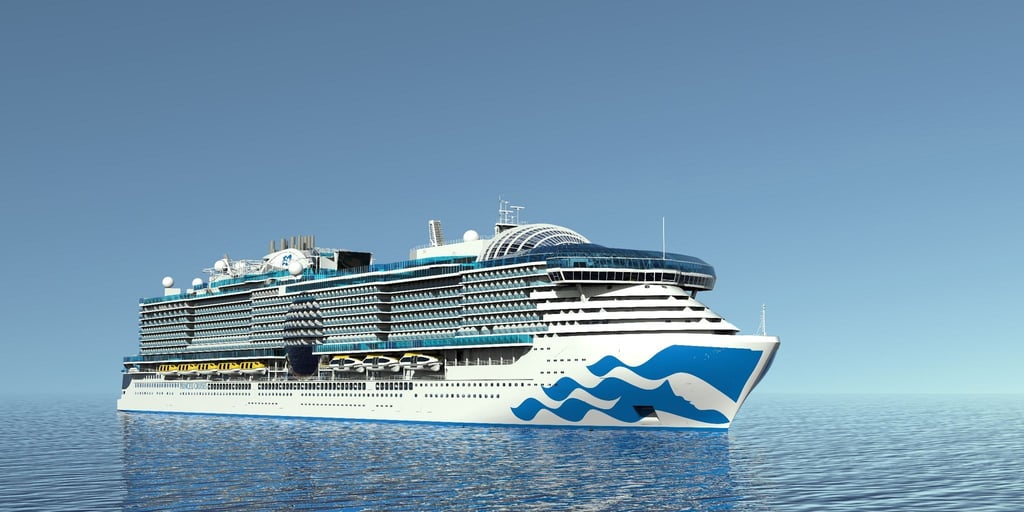 So wird sie aussehen: Diese Visualisierung zeigt die „Sun Princess“, die im Februar 2024 auf Jungfernfahrt gehen soll.