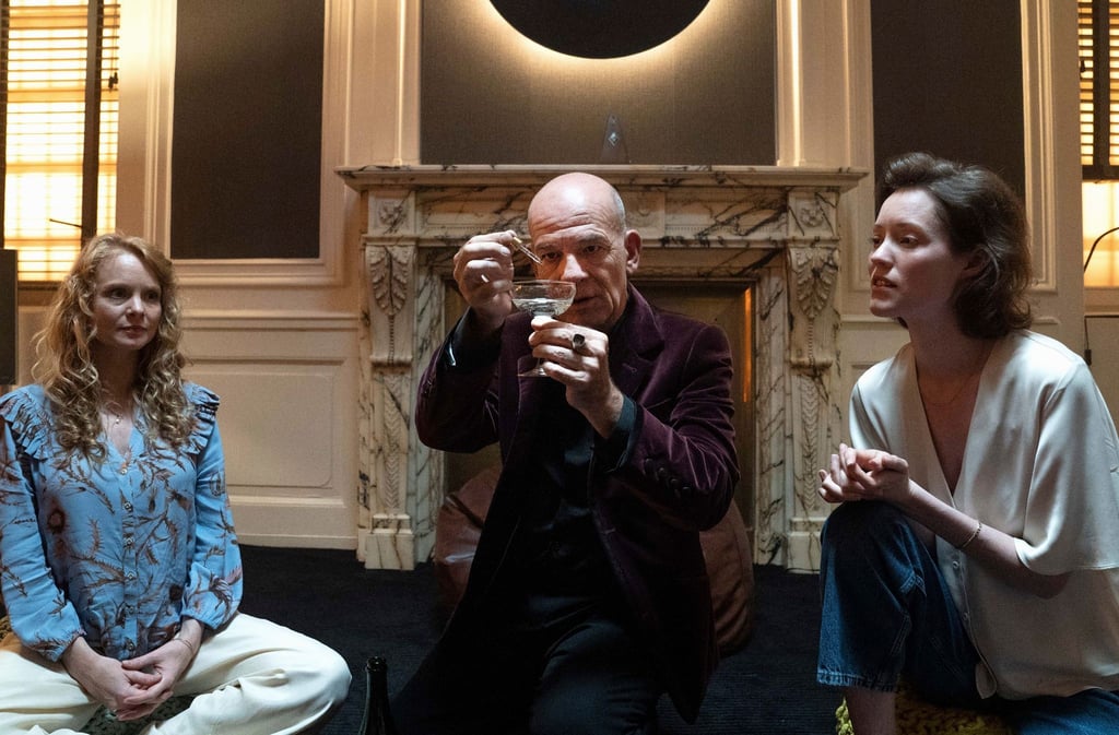 Sabine (Friederike Ott, l-r), Dr. Adrian Goser (Martin Wuttke) und Amina (Anabel Möbius) in einer Szene aus dem „Tatort: Leben Tod Ekstase“.