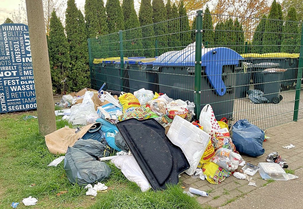 Immer wieder türmt sich Müll außerhalb des Müllplatzes des Wohngebietes am Kalitzer Weg.