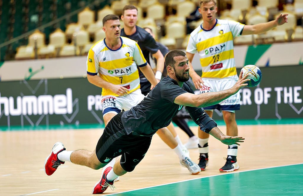 Lucas Meister war ein gern gesuchter Spieler gegen die Australier: Er erzielte sechs Tore für den SCM. Bester Werfer war indes Lukas Mertens mit sieben Treffern.