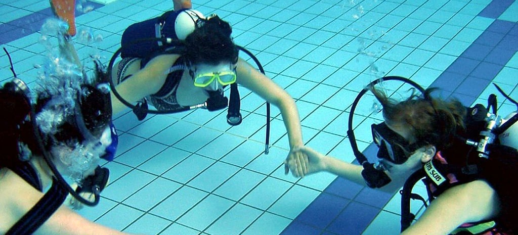 Gemeinsam mit den Tauchern des Vereins "Edelkrebse" können Teilnehmer in der Genthiner Schwimmhalle abtauchen.