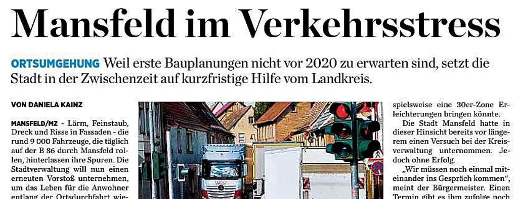 So stand es in der MZ vom 14. September 2018.