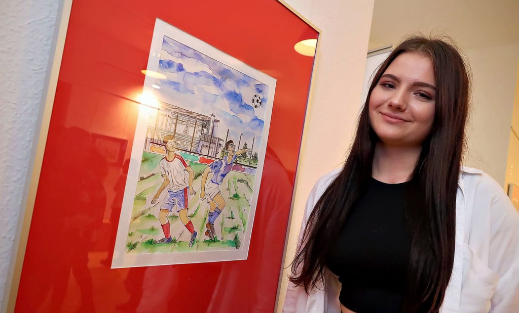 Alina Rebhahn aus Katharinenrieth hat das Thema „Steilvorlage“ wörtlich genommen. Sie hat eine Fußballszene festgehalten.