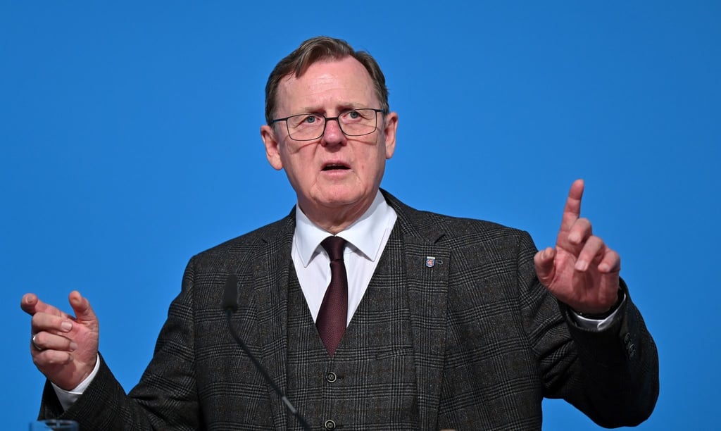Thüringens Ministerpräsident Bodo Ramelow spricht in Erfurt.