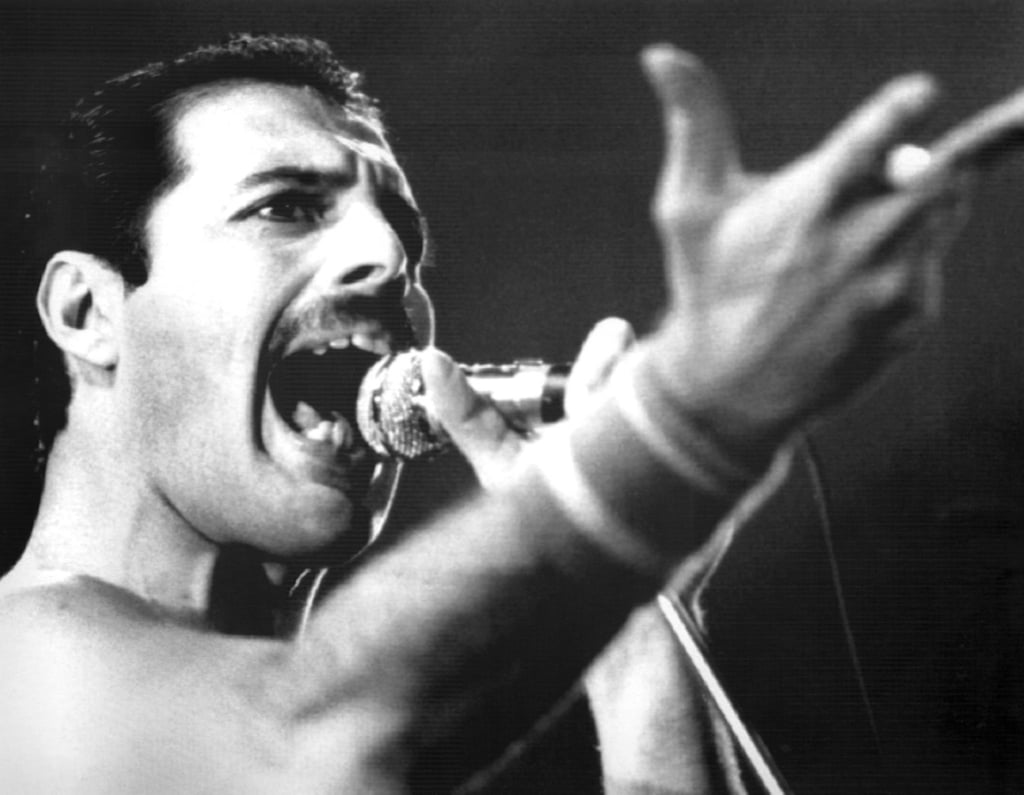 Freddie Mercury, einst Leadsänger der britischen Rockgruppe Queen, bei einem Auftritt im September 1984.