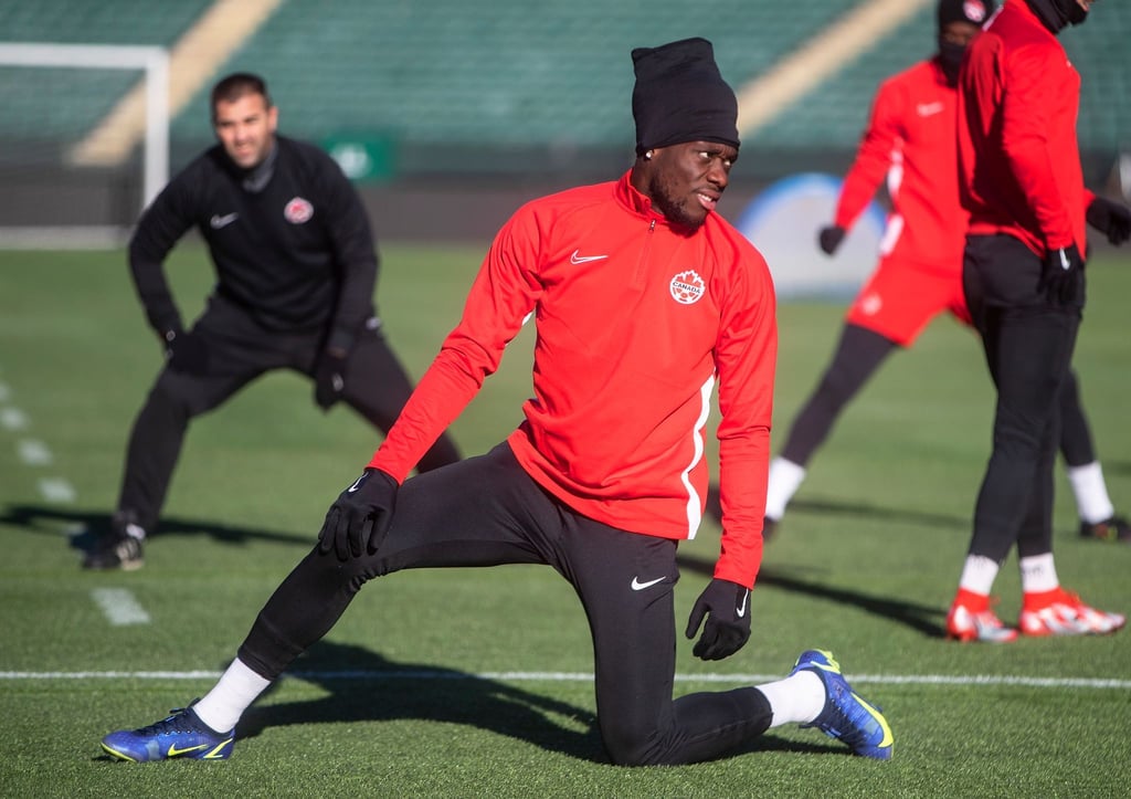 Alphonso Davies beim Training mit der kanadischen Nationalmannschaft.
