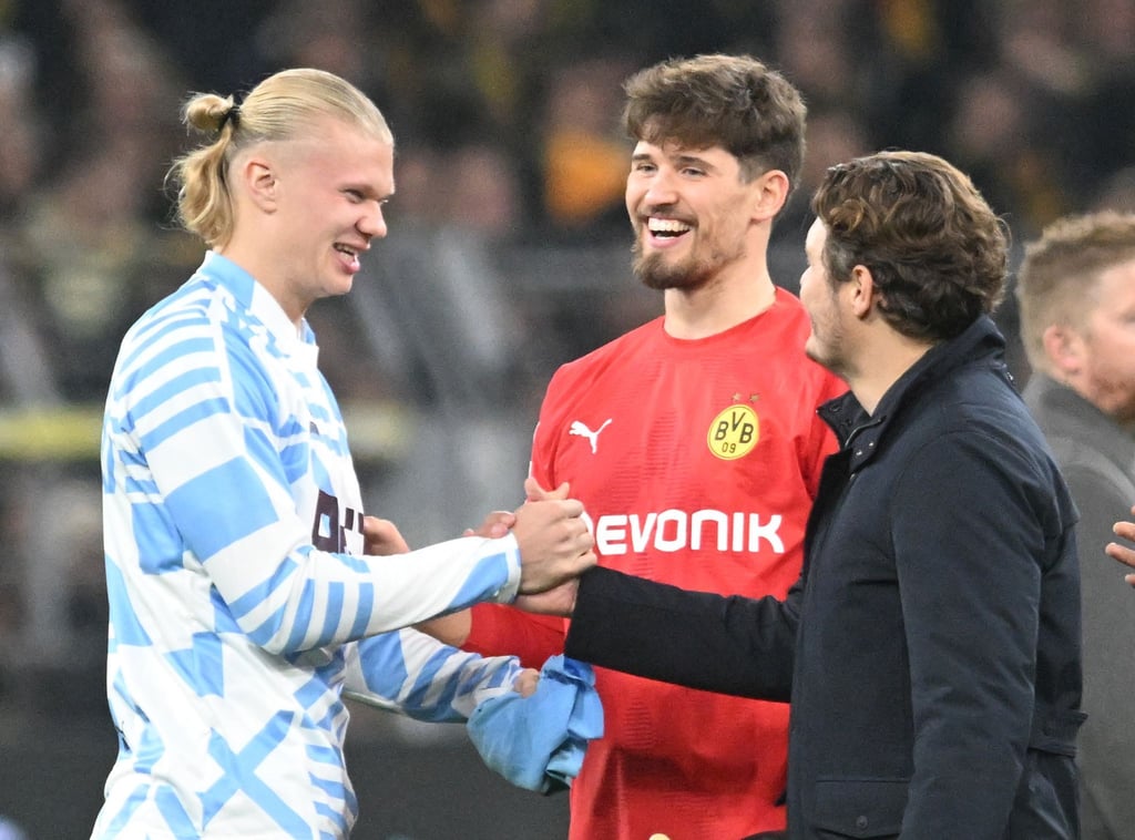 Hatte es nach dem Spiel an alter Wirkungsstätte nicht eilig: ManCity-Star Erling Haaland (l).