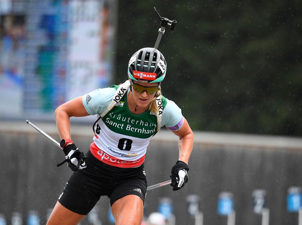 Biathletin Denise Herrmann hat sich bei der Verfolgung bei den deutschen Sommermeisterschaften durchgesetzt.