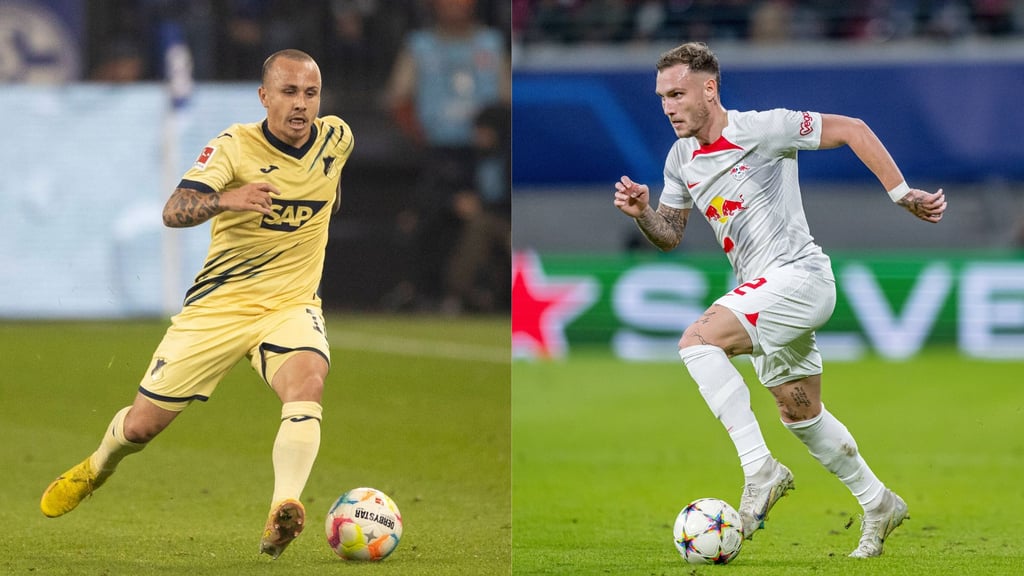 Wer spielt die bessere Saison: Angelino (l.) in Hoffenheim oder David Raum (r.) bei RB Leipzig?