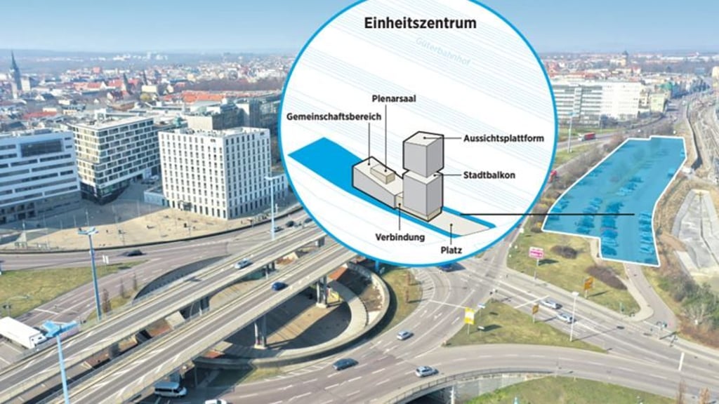 Halle will das Zukunftszentrum Deutsche Einheit direkt am Riebeckplatz bauen.