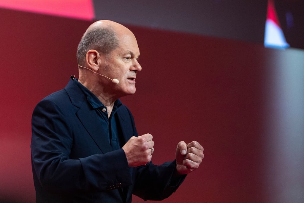 Olaf Scholz spricht beim SPD-Debattenkonvent.