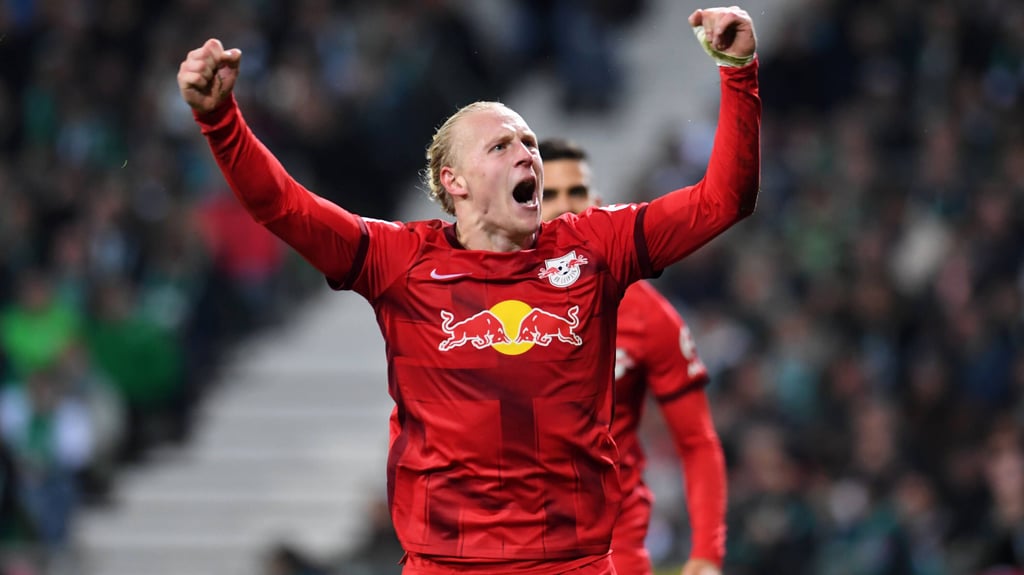 Xaver Schlager bejubelt sein erstes Tor für RB.