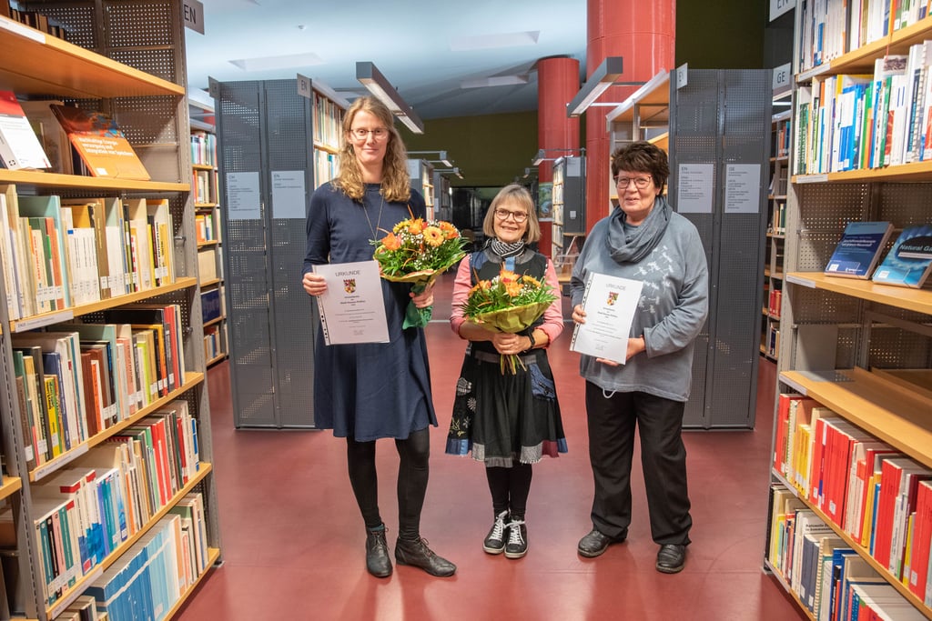 Die Preisträgerinnen des 2023er Umweltpreises in Dessau-Roßlau.