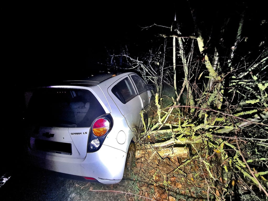 Weil der Nebel am Sonntag (13.11.2022) zunahm, wollte ein 39-jähriger Autofahrer auf der B 245 die Nebelschlussleuchte anschalten. Bei der Suche kam er von der Fahrbahn ab.