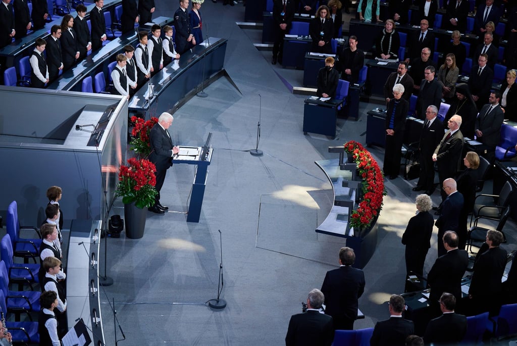 Bundespräsident Frank-Walter Steinmeier spricht bei der zentralen Gedenkveranstaltung im Bundestag.