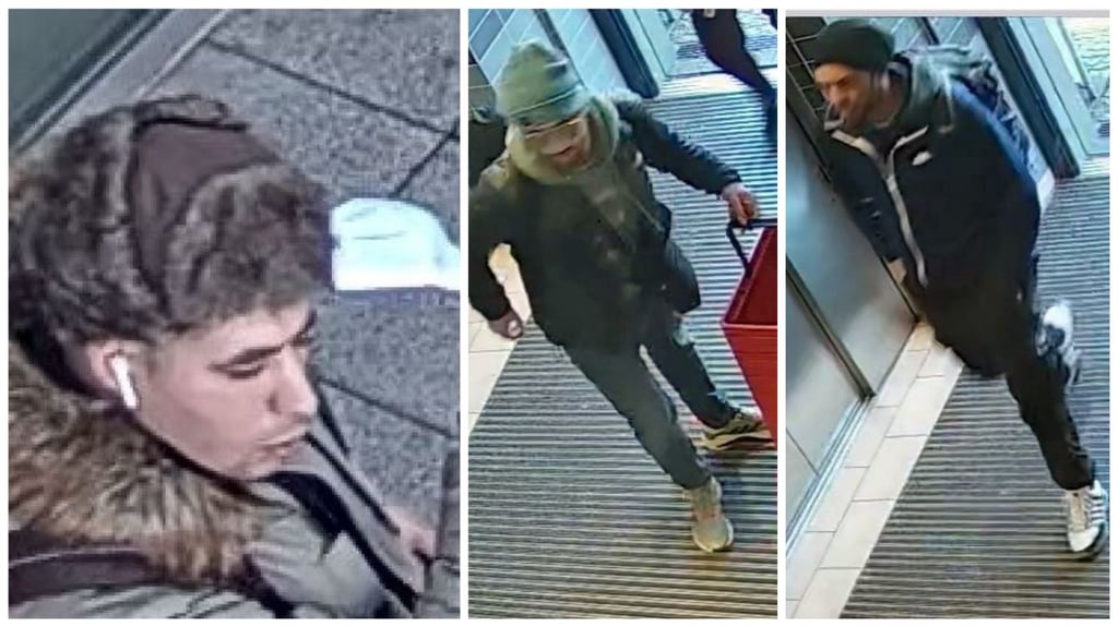 Fahndungsbilder der drei unbekannten Männer