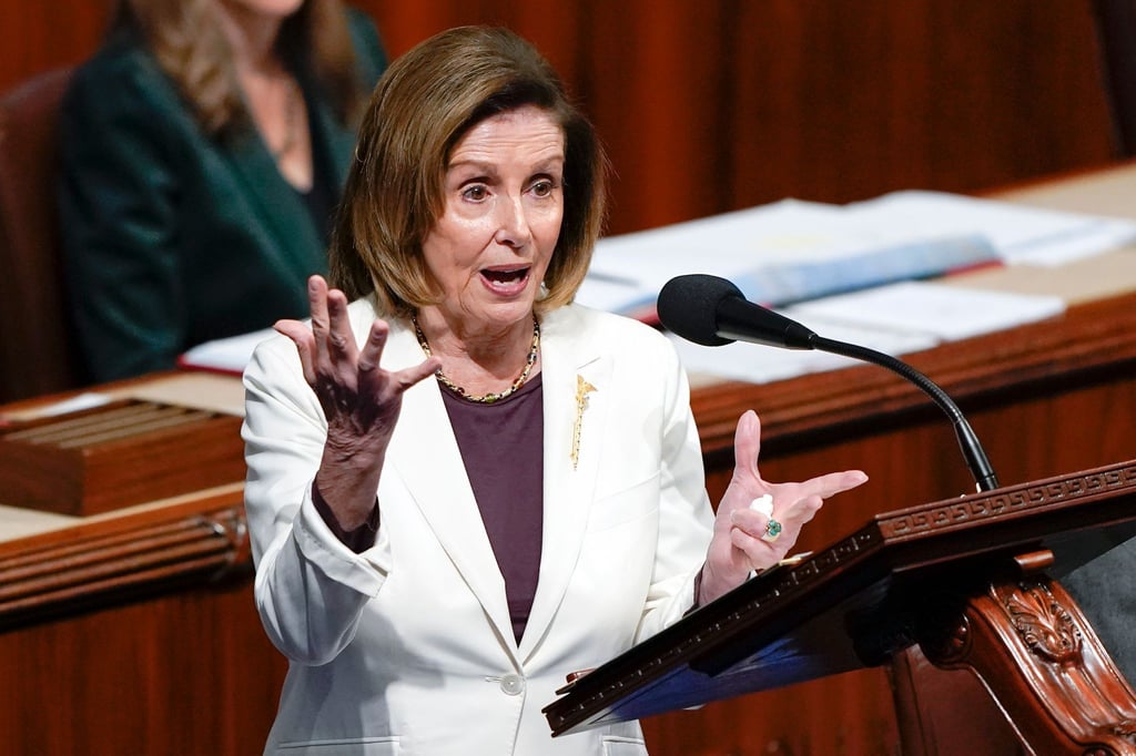 Nancy Pelosi, Sprecherin des US-Repräsentantenhauses, bei einer Rede im US-Kapitol.