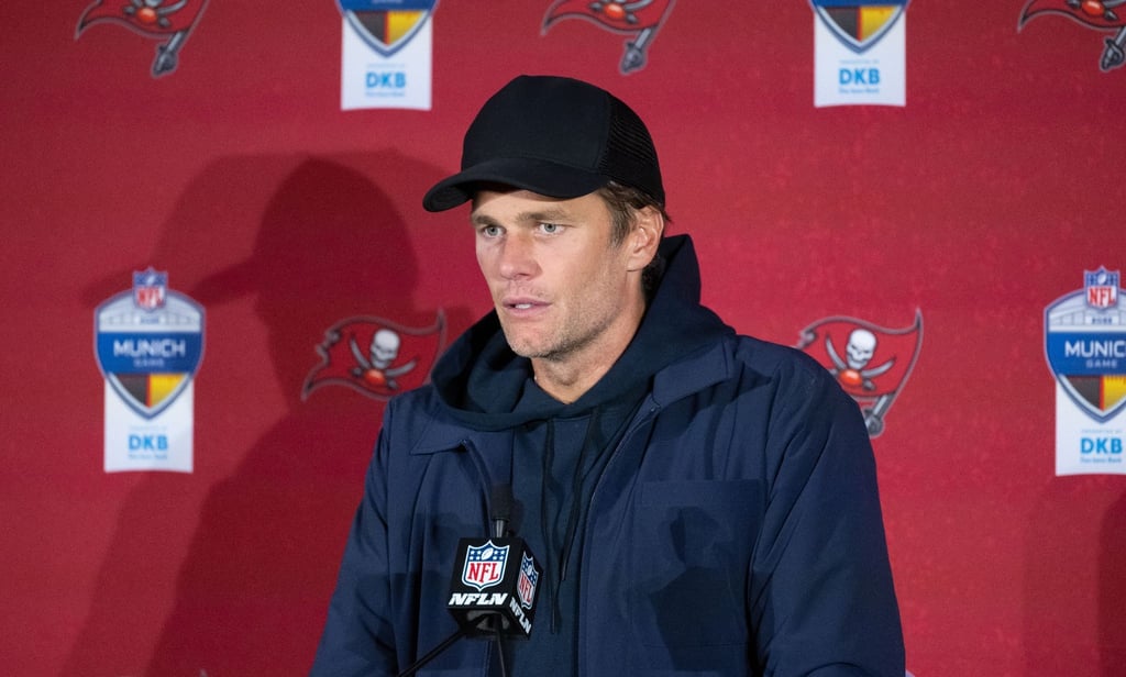 Tom Brady bei der Pressekonferenz nach dem Spiel in München.