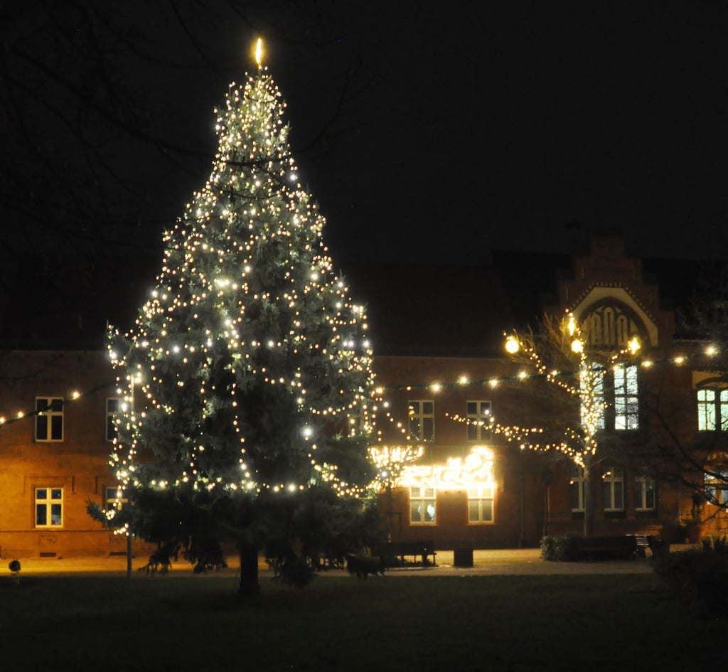Der Weihnachtsbaum wird auch zum Weinachtsmarkt leuchten - mit LED-Lampen, jeweils von 17 bis 22 Uhr.