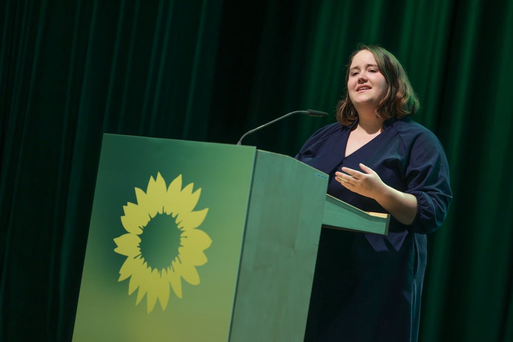 Bundesvorsitzende Ricarda Lang spricht auf dem Landesparteitag der Brandenburger Grünen.