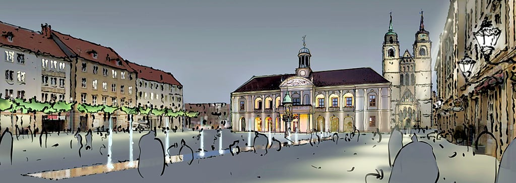 So könnte der Alte Markt in Magdeburg aussehen. Händler kritisieren, ihre Vorstellungen in den Vorschlägen nicht wiederzufinden.