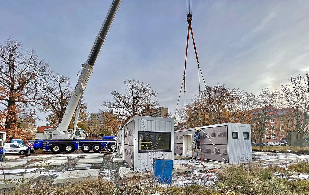 Die neuen Container für das Amtsgericht in Dessau.