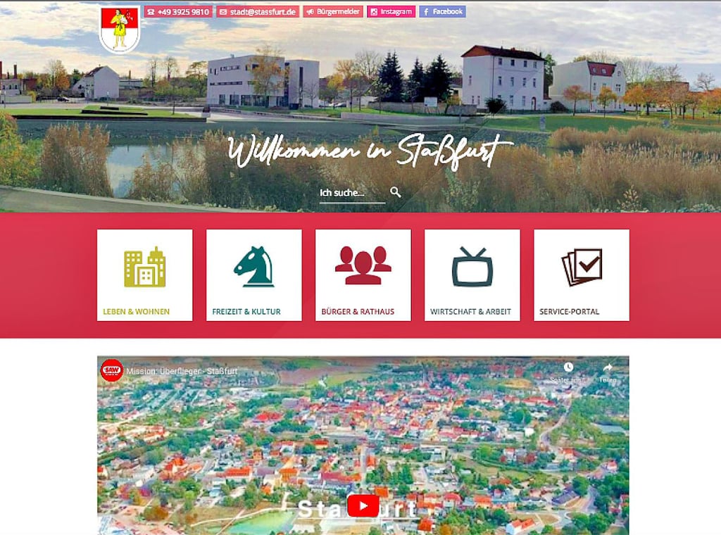 Die neue Homepage der Stadt Staßfurt wird mit großen Buttons arbeiten. Am oberen Bildrand wird es kaum noch kleine Menüpunkte geben. Mit drei Klicks sollen alle Informationen erreichbar sein.