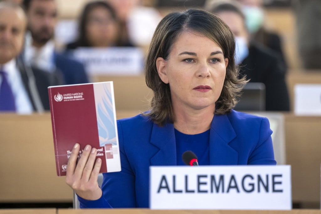 „Heute wird unser Mut in den Vereinten Nationen, die Stimme zu erheben, getestet“: Annalena Baerbock.
