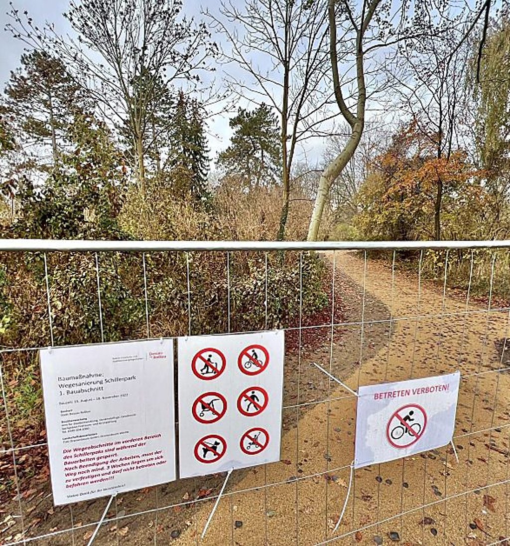 Der Weg im Schillerpark Wege wurde erneuert.