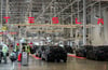 Blick in die Tesla Giga-Fabrik in Shanghai.