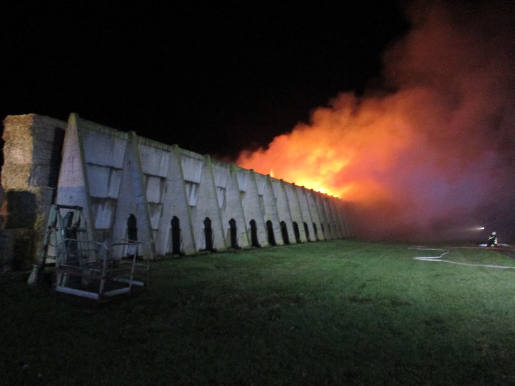 Die Feuerwehr geht von Brandstiftung aus. die Polizei sucht nach Zeugen.
