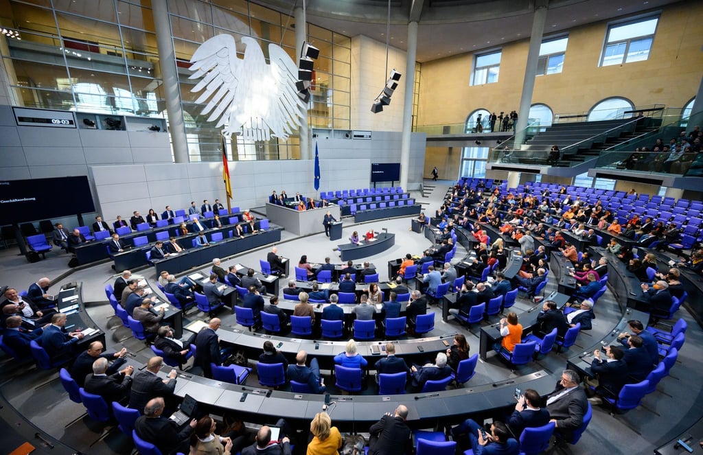 Der Plenasaal des Deutschen Bundestags.