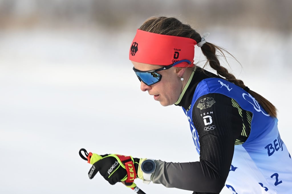 Langläuferin Katharina Hennig in Aktion.