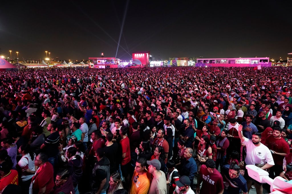 Großer Andrang beim Fanfest in Doha.
