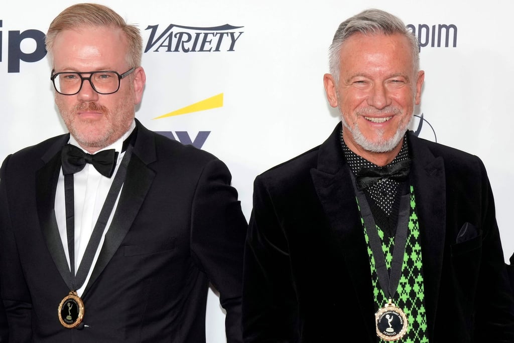 Volker Neuenhoff (l) und Otto Steiner von der deutschen Comedy-Serie „LOL“ bei den International Emmy Awards.