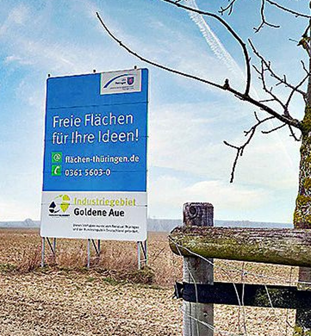 Bisher nur Acker: Das Industriegebiet „Goldene Aue“ bei Nordhausen.