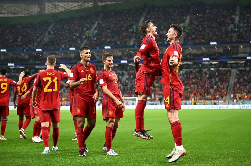 Torjubel bei den Spaniern, die 7:0 Costa Rica besiegten.