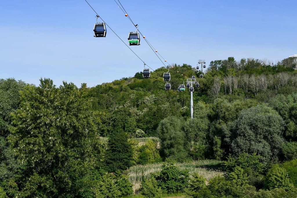 Die Seilbahn in den Gärten der Welt in Marzahn-Hellersdorf.