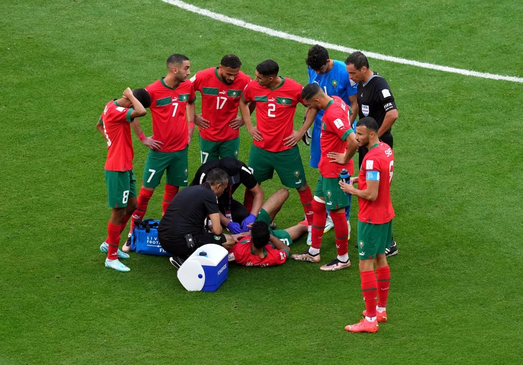 Bei Marokko verletzte sich Bayern-Profi Noussair Mazraoui.