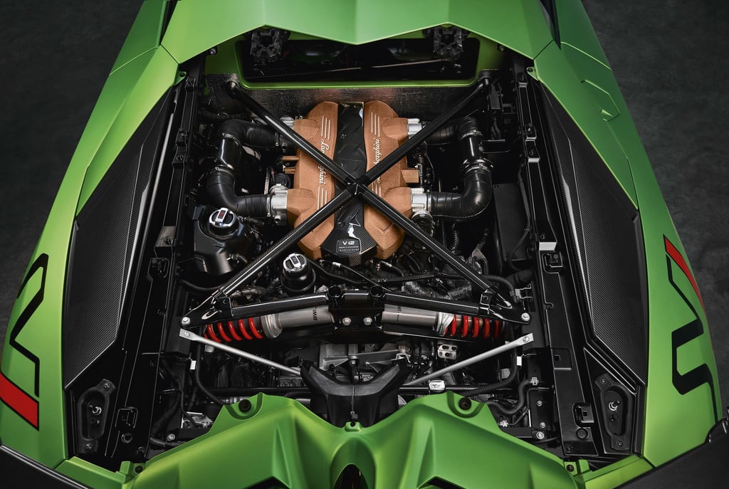 Dieser Zwölfzylinder von Lamborghini gäbe auch einen super Kunstdruck an der Wand ab - zumindest in Wohnungen von PS-Fans.
