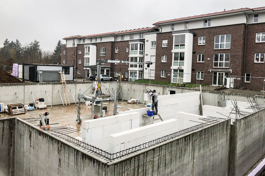 Es wird weitergebaut: Im Jacobsgarten errichtet die Evangelische Stiftung Neinstedt zwei weitere Mehrfamilienhäuser.