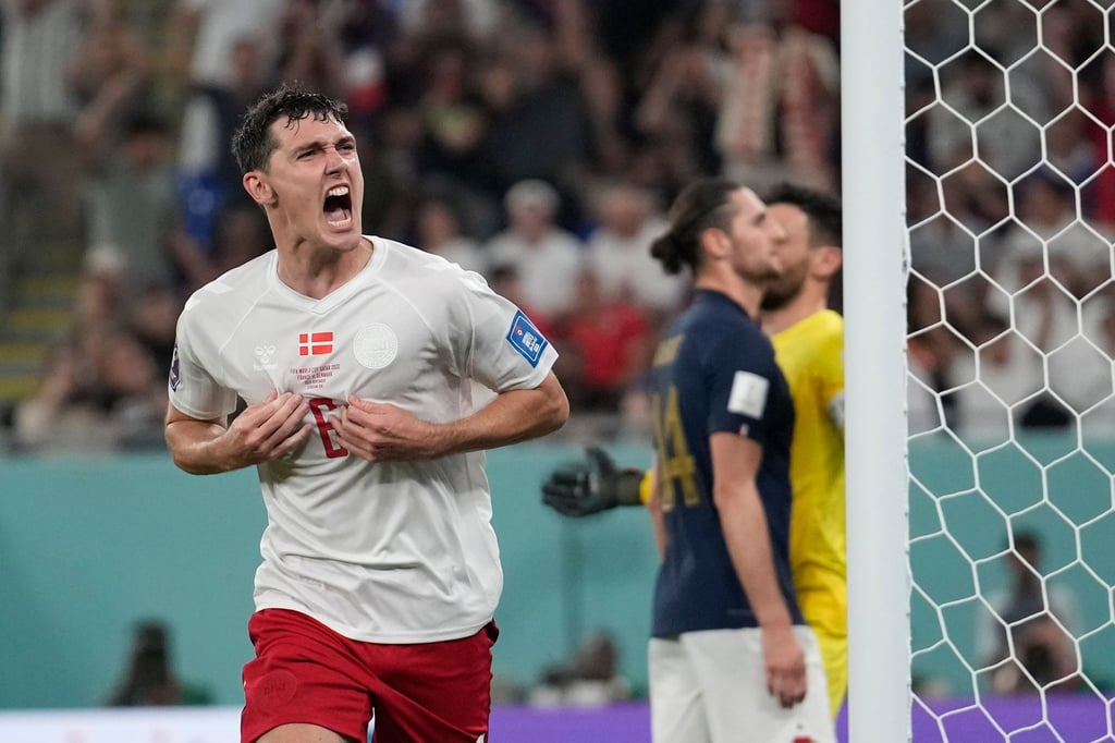 Dänemarks Andreas Christensen jubelt nach seinem Tor zum Ausgleich gegen Frankreich.