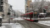 Die Straßen in Halle waren am Morgen mit Schnee und Matsch bedeckt.