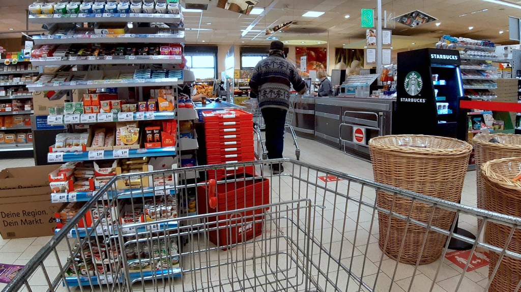 Blick in einen Supermarkt.
